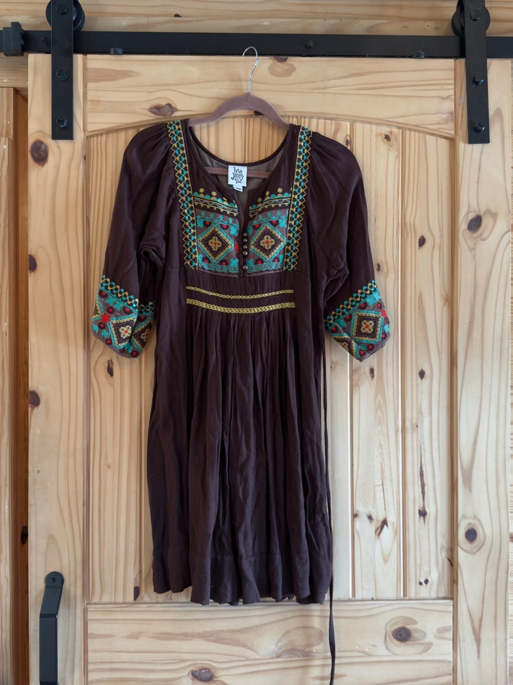 Vintage Ivy Jane Embroidered Boho Tunic/Dress